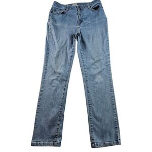 LL Bean Straight Leg Denim Jeans Womens 12 Light Wash‎ Casual Fit Pent